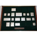 Cased collection silver English sovereign stamps