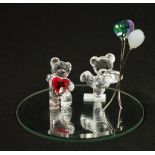 Two Swarovski crystal teddy bear ornaments