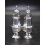 Pair George V sterling silver pepperettes