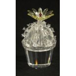 Swarovski crystal cactus in pot ornament