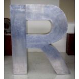 Very large aluminium sign letter R