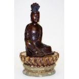 Good Chinese carved wood figure of Guan Yin