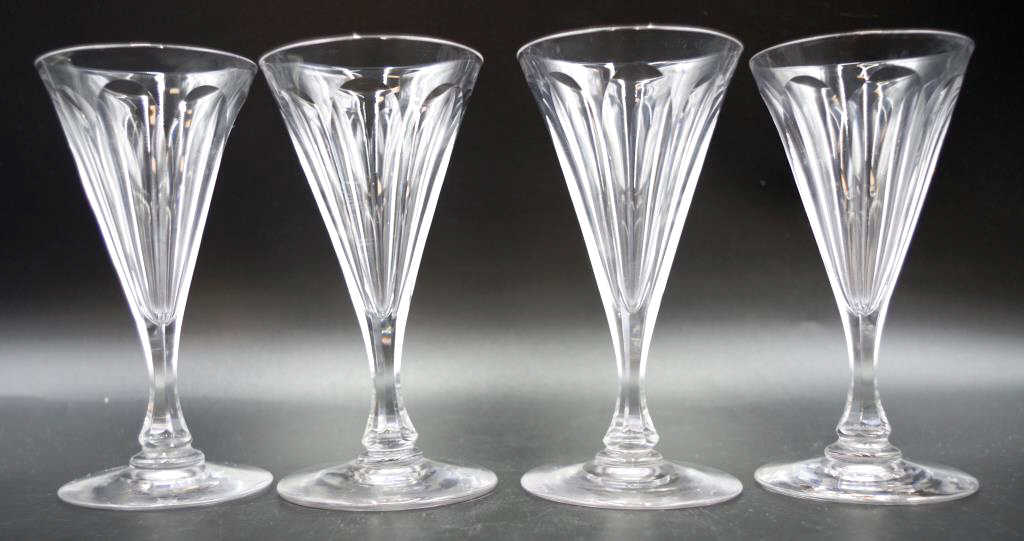 Set four Georgian style fluted glasses