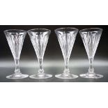 Set four Georgian style fluted glasses