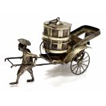 Chinese silver rickshaw salt cellar