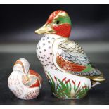 Two Royal Crown Derby Duck paperweights