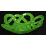 Kosta Boda lime green basket bowl