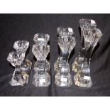 Four sets of Villeroy & Boch glass candlesticks