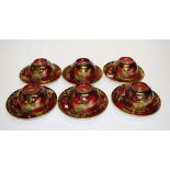 Six Crown Devon lustre cups/saucers
