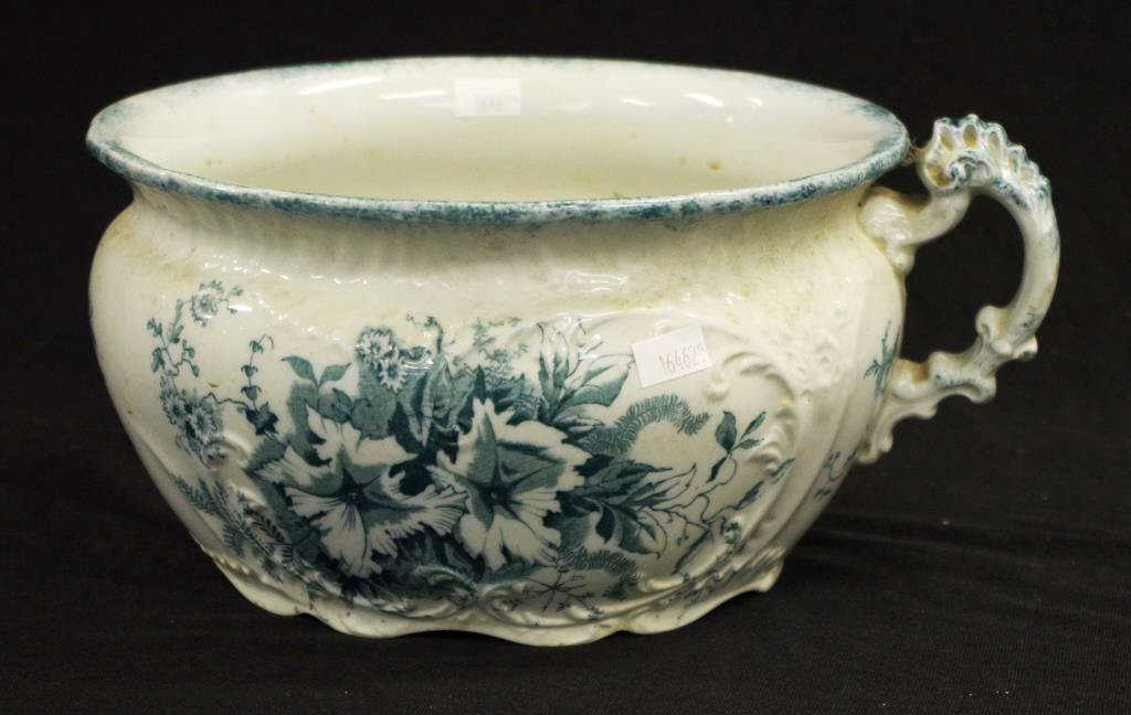 Early English blue & white chamber pot