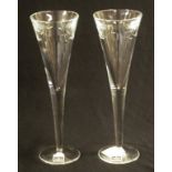 Pair Waterford 'John Rocha' champagne flutes