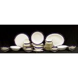 Large Royal Worcester 'Cavendish Blue' dinner set