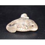 Japanese carved ivory Fish netsuke