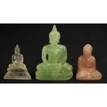 Three various Chinese hard stone Buddha figurines