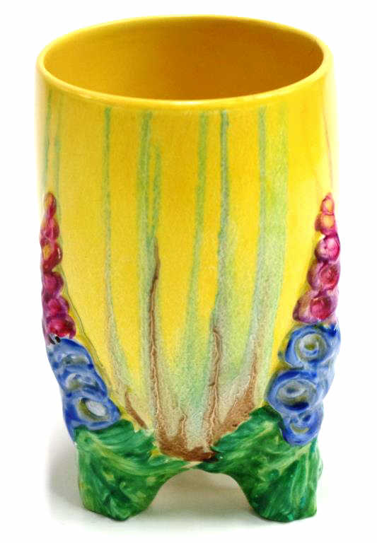Clarice Cliff 'My Garden' tri-footed vase - Image 3 of 5