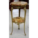 Brass and reconstituted stone 2 tier table