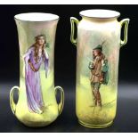 Pair of Royal Doulton Shakespeare vases