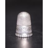 Victorian sterling silver thimble & case