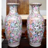 Pair of large Chinese porcelain vases