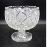 Large Bavarian Crystal footed bowl