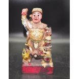 Chinese painted carved wood figure
