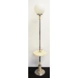 1950s chrome standard lamp & table