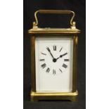 English brass cased carriage clock