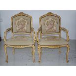 Pair of Louis XV style armchairs