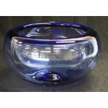 Good Orrefors 'Provence' blue crystal bowl