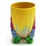 Clarice Cliff 'My Garden' tri-footed vase