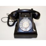 Vintage black Bakelite dial telephone