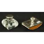 Sterling silver ink blotter & ink well