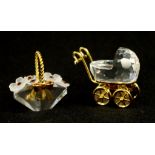 Two Swarovski crystal miniature ornaments