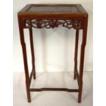 Carved timber Chinese side table