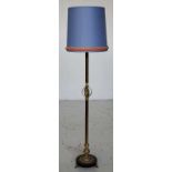 Brass column floor lamp