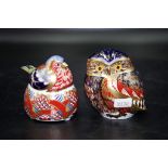 Two Royal Crown Derby animal paperweights