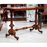 Late Victorian walnut hall table