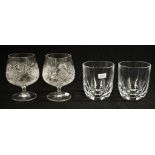 Pair Royal Doulton crystal whisky glasses