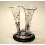 Vintage crystal glass epergne & stand