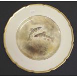 Royal Doulton handpainted fish cabinet plate