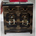 Chinese black lacquered cabinet