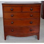 Georgian bow front mahogany chest of drawers