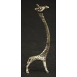 Miniature silver giraffe figure