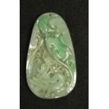Chinese carved blue jade pendant