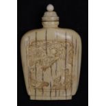 Good Chinese carved ivory snuff bottle