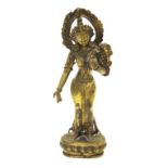 Oriental brass standing Deity figure