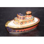 Royal Crown Derby tugboat paperweight