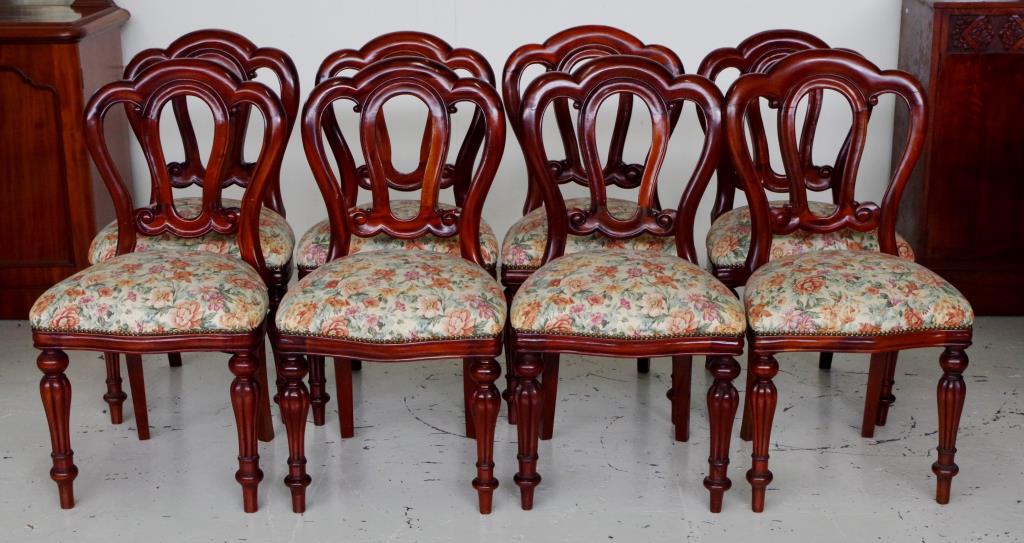 Set of 10 Admiralty back mahogany chairs - Image 4 of 6