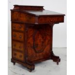 Late Victorian inlaid walnut Davenport desk