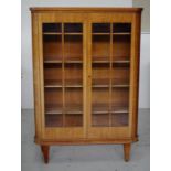 Vintage European walnut 2 door bookcase